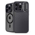 Black Carbon Fiber Specialty Texture Material iPhone 13 Pro Kickstand Case